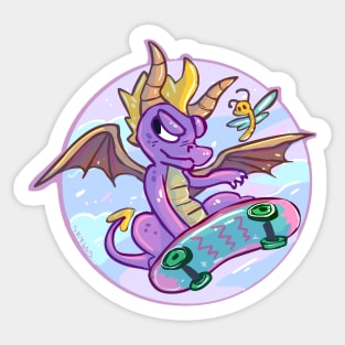 Skateboarding Spyro Sticker